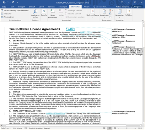 word compare documents