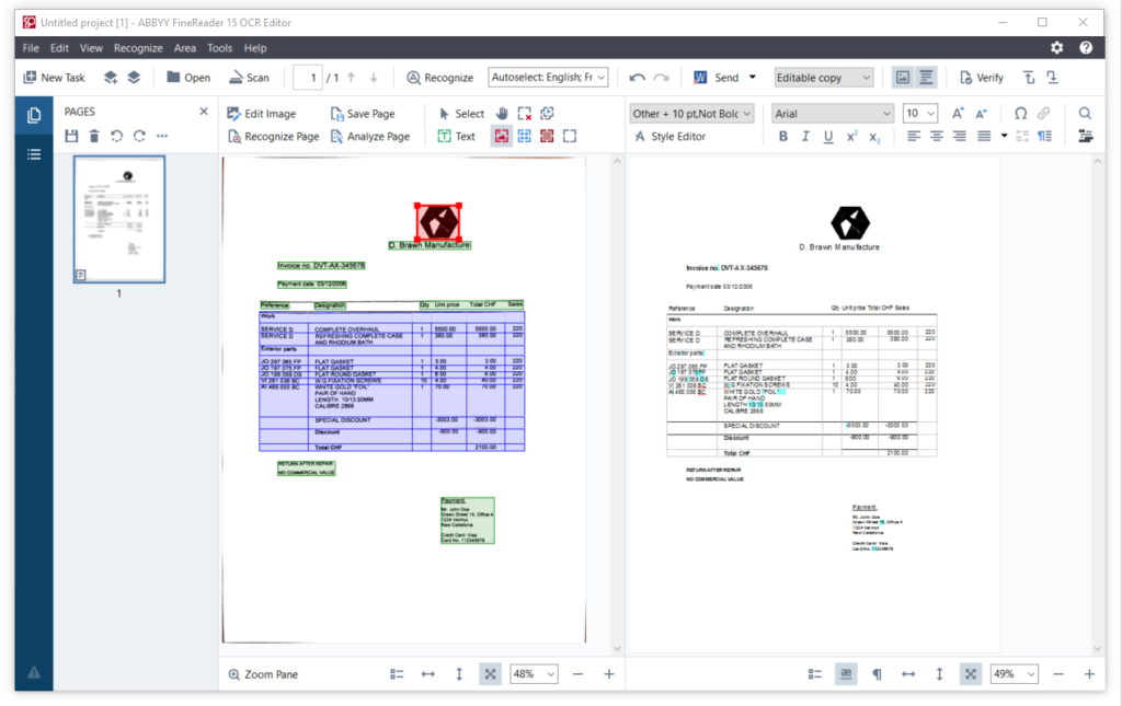 finereader pdf to word