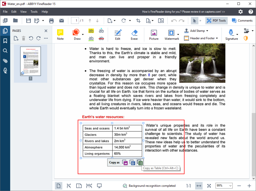 Screenshot Practice 1 Step 2: copy table from PDF to Word