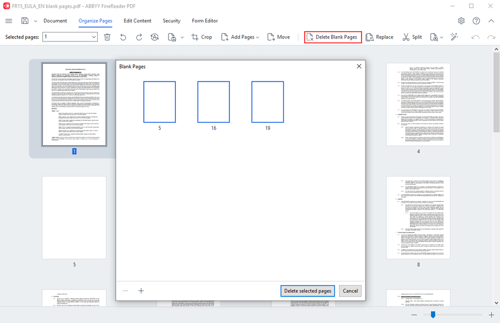 Delete Blank Pages from PDF tool