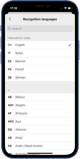 OCR multiple languages mobile app