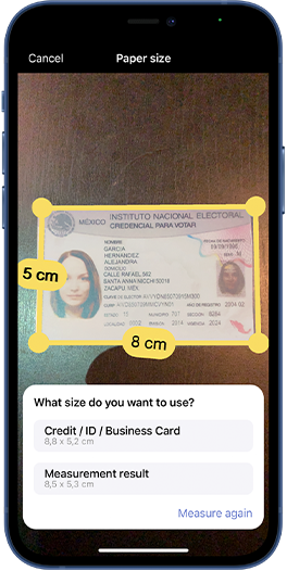 AR measure for documents on your phone