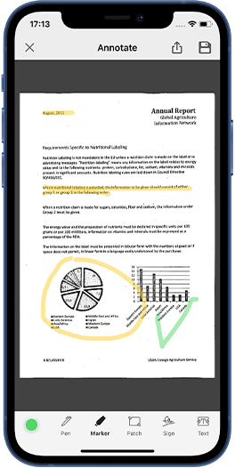 annotate PDF in mobile app