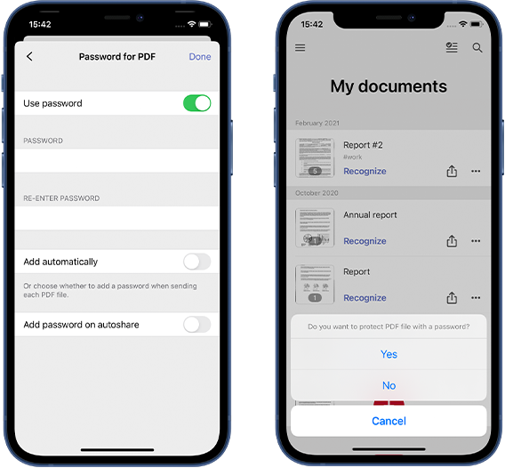 how to password protect documents from your cellphone