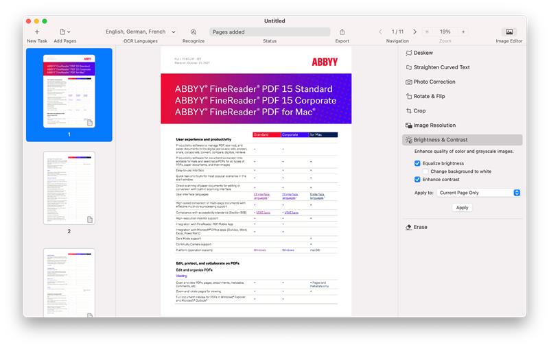 how to adjust PDF brightness and contrast