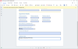 Fill out fields in interactive PDF forms. 