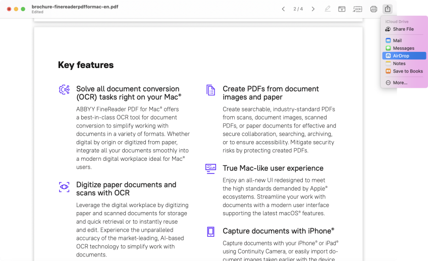 Share PDF from Mac