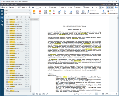 Searching the document and marking all occurences of a word in FineReader