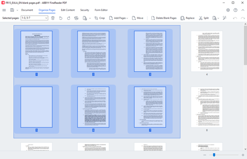 Organize Pages easily with PDF editor tool - FineReader PDF for Windows
