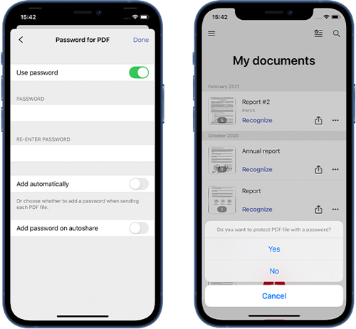 how to password protect documents from your cellphone